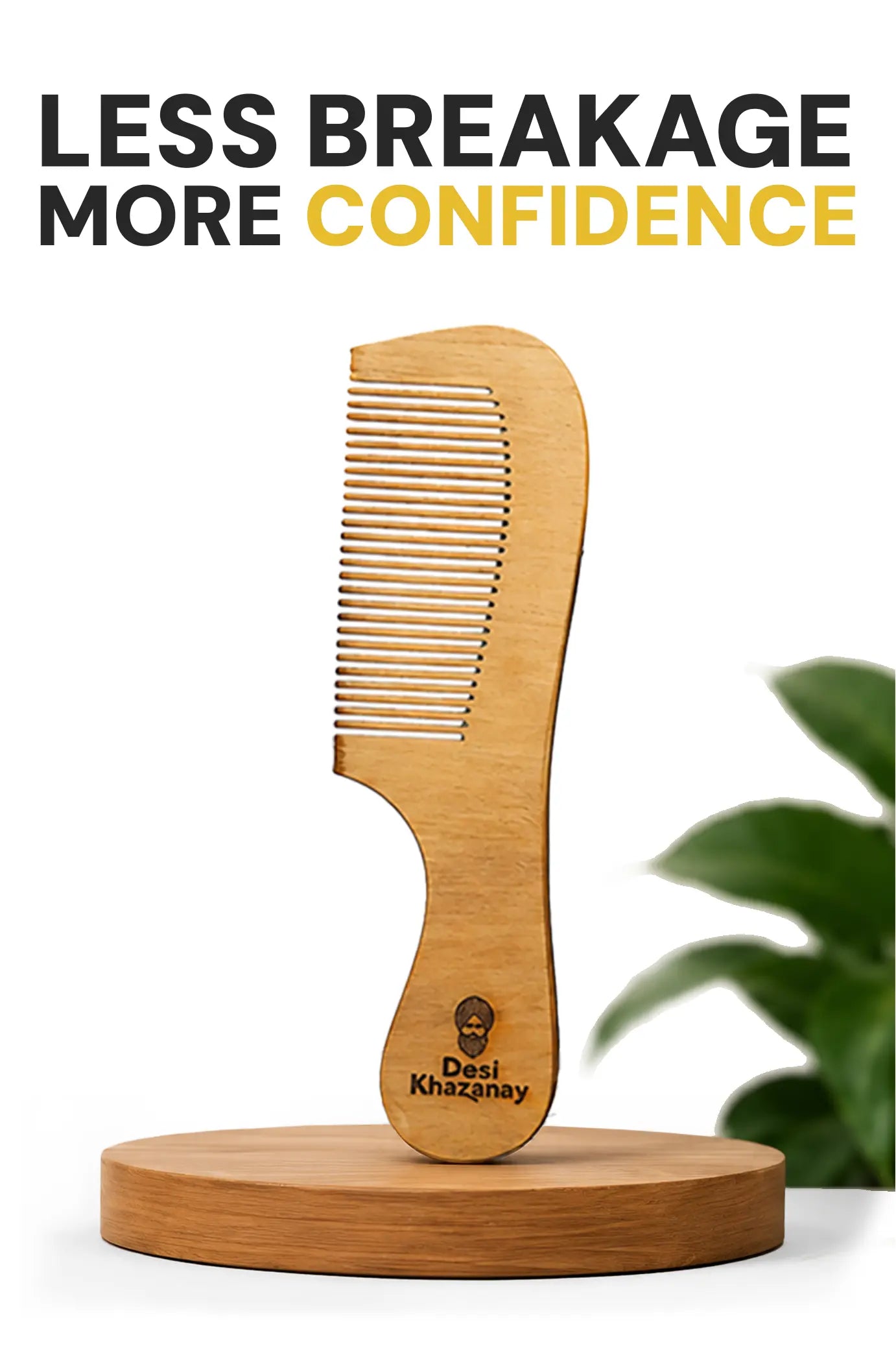 Wooden Comb (Neem) - Desi Khazanay